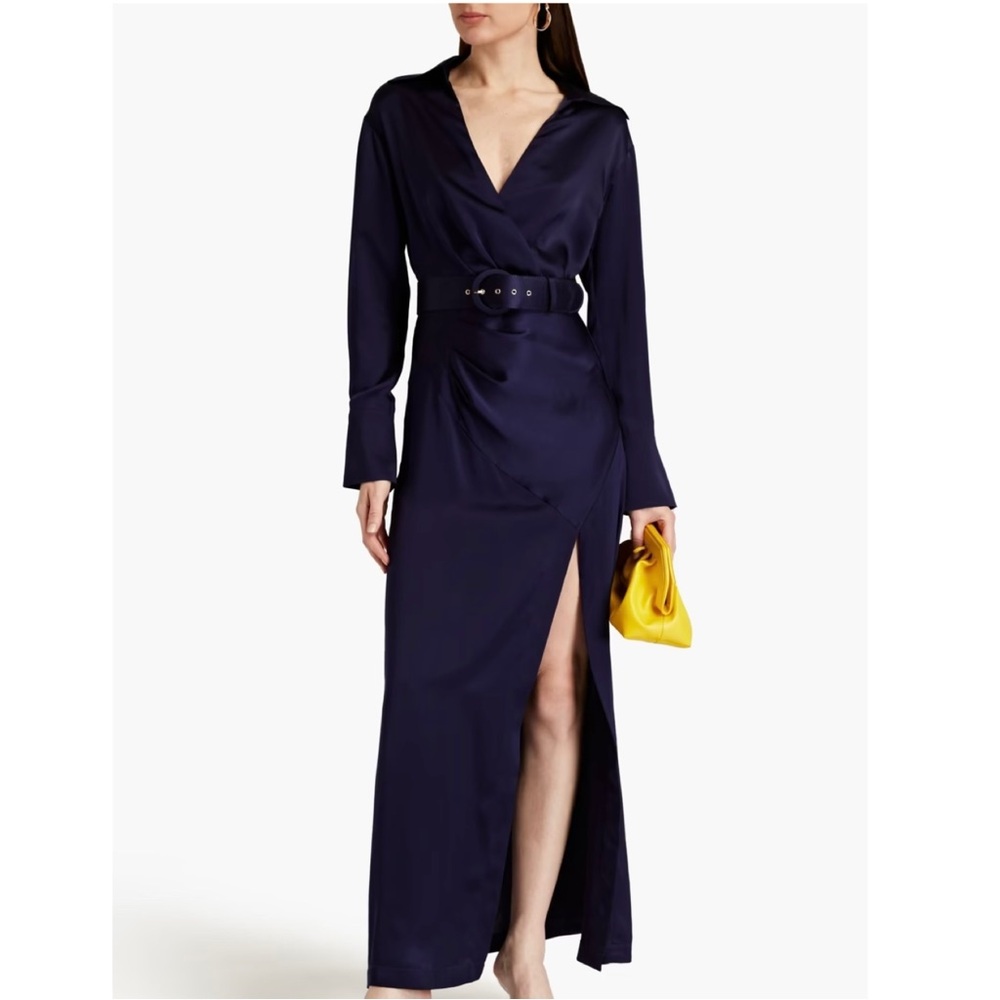 NICHOLAS 100% SILK Belted Wrap Effect Dress